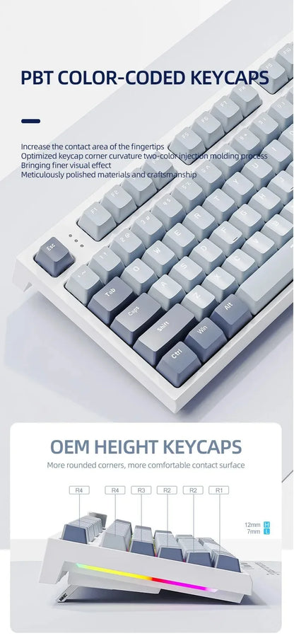 Attack Shark K86 Wireless Mechanical Keyboard, TFT Display, Metal Knob, RGB Backlit, Hot-Swappable, Bluetooth for Gaming & Office