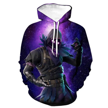 Children's Fortnite 2024 Sweatshirt, 3D Digital Printed Hoodie, Men's and Women's Pullover Jacket, Long Sleeve Children's Gift