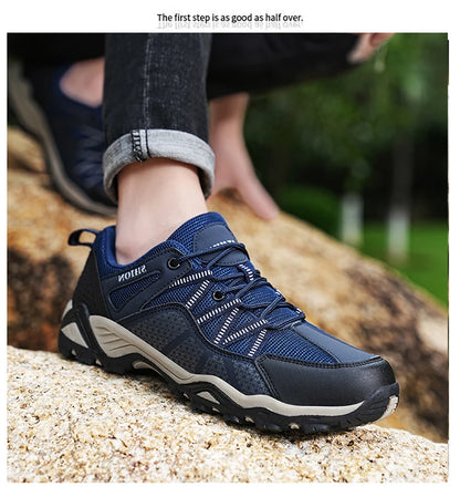 Scarpe da trekking da uomo Brand in mesh traspirante, scarpe da viaggio outdoor impermeabili per caccia e pesca, scarpe sportive da montagna, fuoristrada e riding