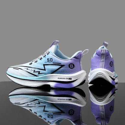Herren-Sportschuhe – professionelle, gedämpfte Laufschuhe mit Carbonplatte, atmungsaktive Schnür-Sneaker für Freizeit, Marathon und Training