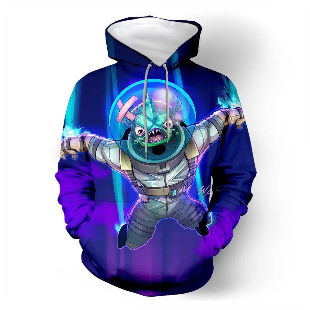 Children's Fortnite 2024 Sweatshirt, 3D Digital Printed Hoodie, Men's and Women's Pullover Jacket, Long Sleeve Children's Gift