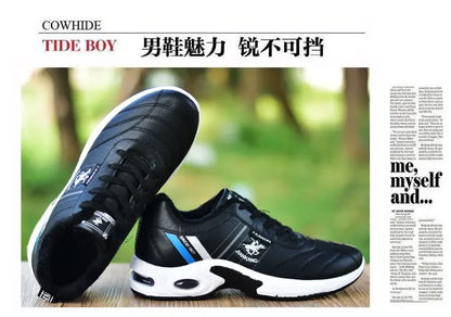 Men's leather sneakers Casual versatile shoes Outdoor non slip running footwear Fashion men's board shoes Zapatos Homme