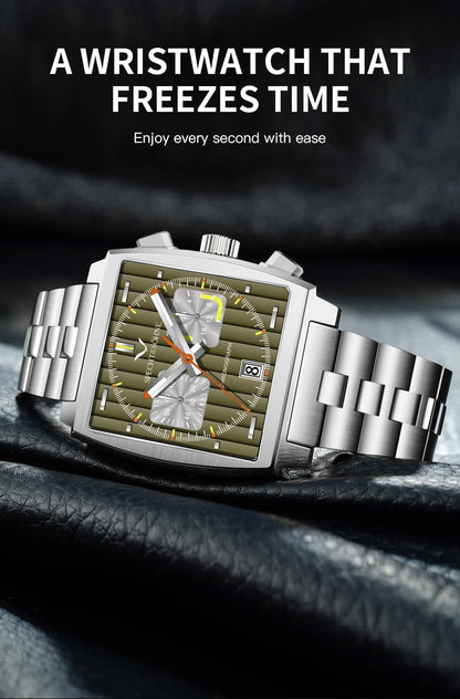 Specht&Sohne Men's Watch Luxury Brand Waterproof Stainless Steel Leather Japan VK Multifunctional Quartz Watch