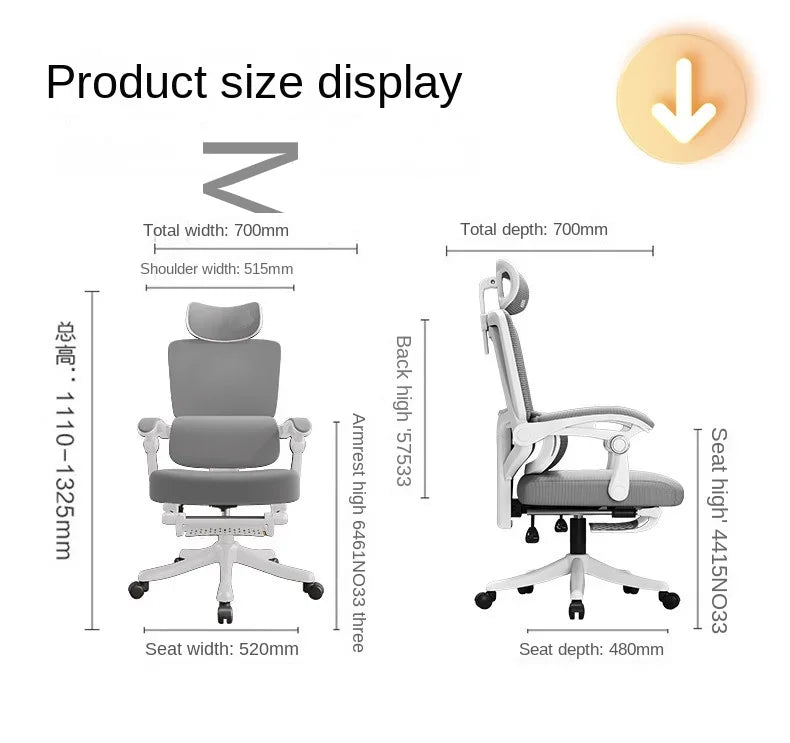 Ergonomic Mesh Office Chair with Lumbar Support, High Back Computer Desk Chair, Adjustable Comfortable Office Chair for Work, Gaming & Study