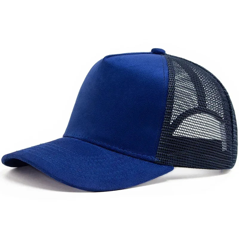 2025 Unisex 5-Panel Mesh Suede Trucker Hat Custom Print Logo Men’s Baseball Cap Spring Summer Breathable Sports Hats Women Gorros
