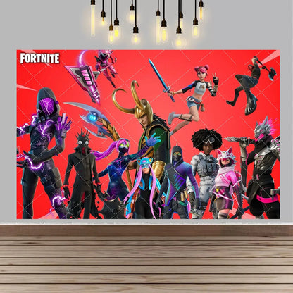 F-fortniteds Backdrop Poste  Boy Birthday Party Banner Kids  Birthday Cake Table Decor Party Supplies Photography Props Gift