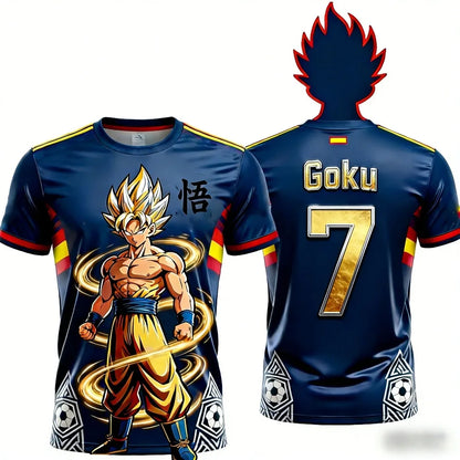 T-shirt casual Dragon Ball de verão 2026 para homem, com estampado 3D, manga curta, corte largo, respirável, para mulher e criança, estilo desportivo