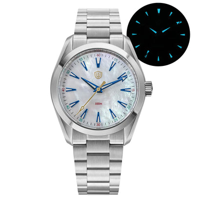Watchdives WD0006 -kello, VH31-koneisto sujuvalla sekuntiviisarilla, kaareva safiirilasi, BGW9-heijastava pinnoite, vesitiivis 10 baariin asti, 38 mm, vintage-tyyli