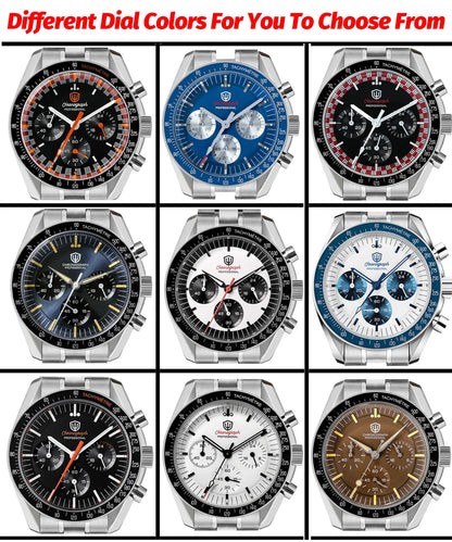 Relógio Masculino Watchdives New Wd1863 Quartz VK63 Chronograph, Safira Abaulada, Impermeável, 39Mm, Aço, Marca Premium, Luxo Business