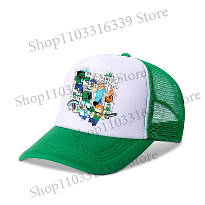 New Game Theme Hat Man Baseball Cap Male Sunshade Sunscreen Cap Minecrafted Fashion Hip Hop Caps Leisure Net Hats Birthday Gift