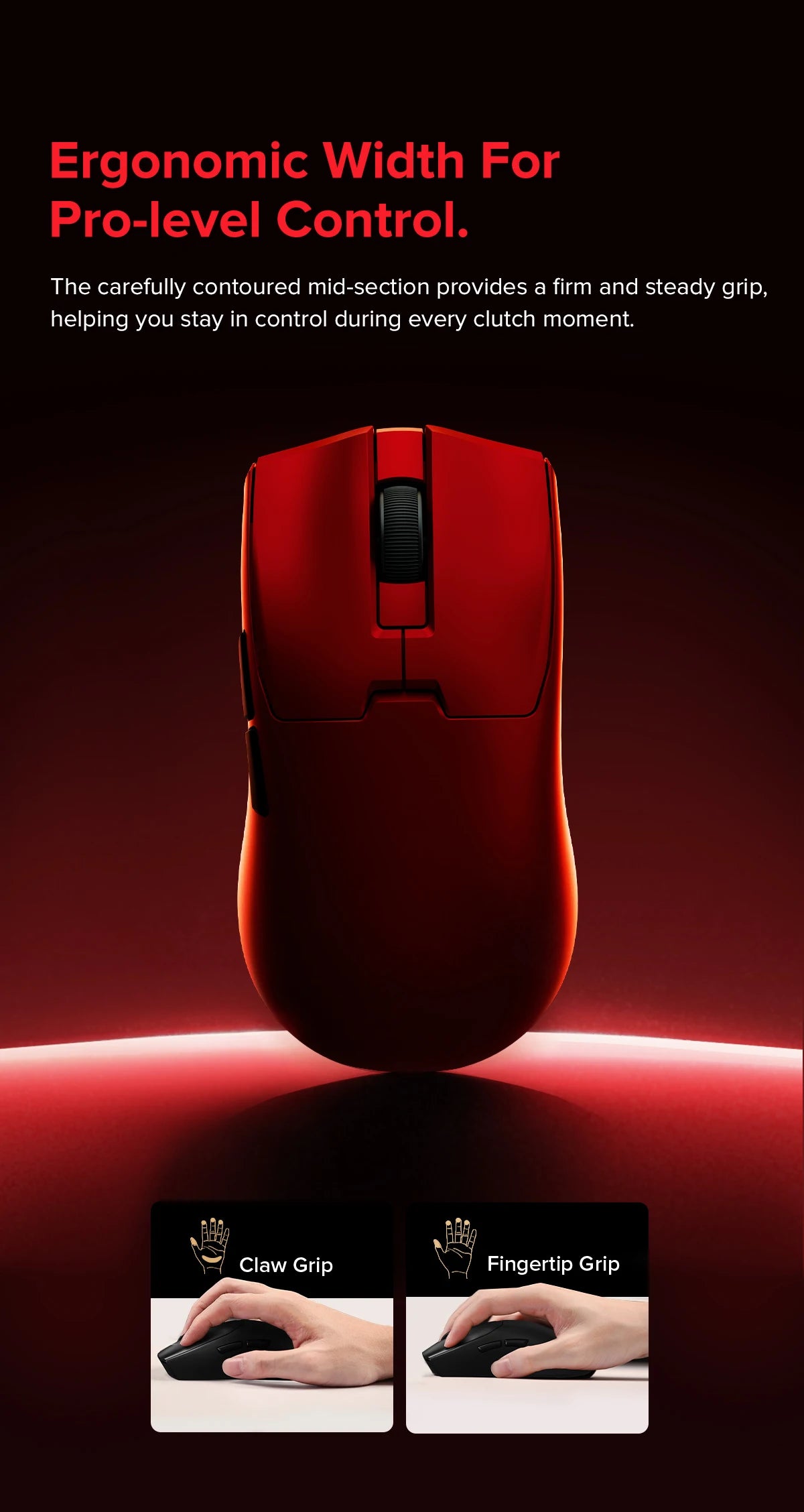 Delux M800mini trådlös gamingmus, 46g lätt, PAW3395/PAW3311, 1KHz polling rate för PC-gamers med små till medelstora händer