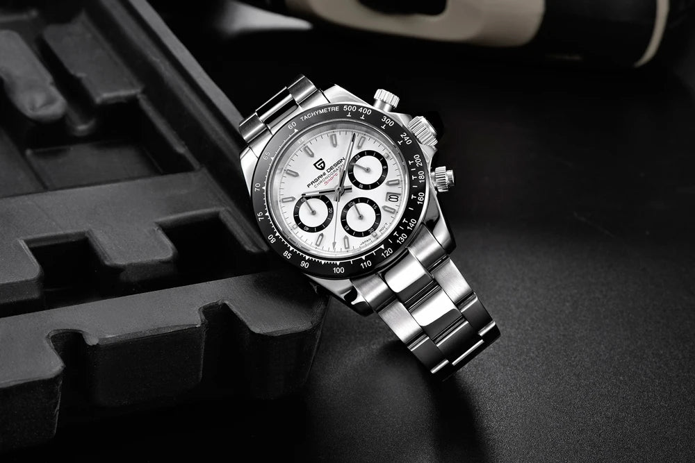 Montre pour homme PAGANI DESIGN – Modèle à cadrans colorés, montre-bracelet à quartz de luxe, chronographe équipé d'un mouvement