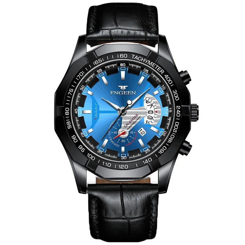 Montre-bracelet à quartz de luxe BINBOND pour homme, lumineuse, étanche, date automatique, en acier inoxydable