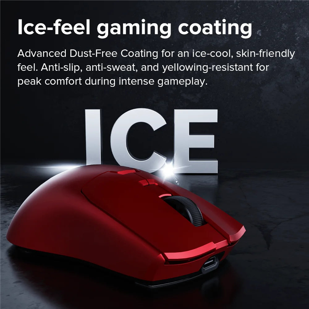 Delux M800mini trådlös gamingmus, 46g lätt, PAW3395/PAW3311, 1KHz polling rate för PC-gamers med små till medelstora händer