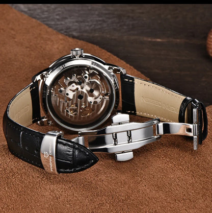 PAGANI DESIGN Business Man Watch Luxury Skeleton Hollow Leather Men's Wristwatch New Mechanical Male Clock
