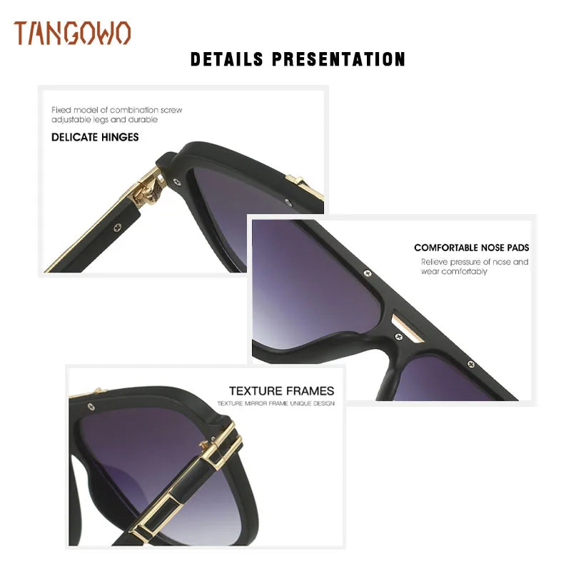 TANGOWO Mens Sunglasses Free Shiping Glasses Man Sunglass Eyewear Luxury Designer Lenses Women Lens New in Lunette Men Women's