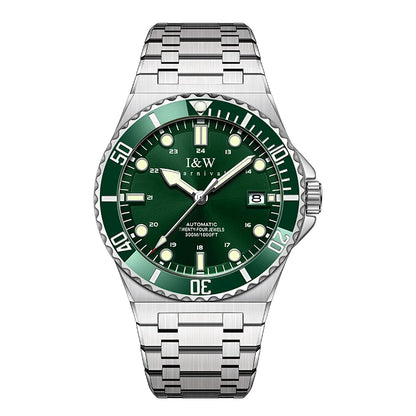 IW Luxury Brand Automatic Mechanical Sports Diving Watch Red Blue Bezel Steel Sapphire Luxury Men's Watches 300M Waterproof