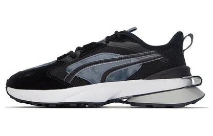 Puma Pwrframe Op-1, chaussures de sport basses, style lifestyle, en tissu Stealth et cuir synthétique, noir et gris, 386623-01