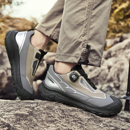 Sneakers da trekking da uomo con fibbia girevole, scarpe da escursionismo con suola spessa per attività all’aperto, scarpe sportive da uomo, comode e antiscivolo, ideali per arrampicata e passeggiate