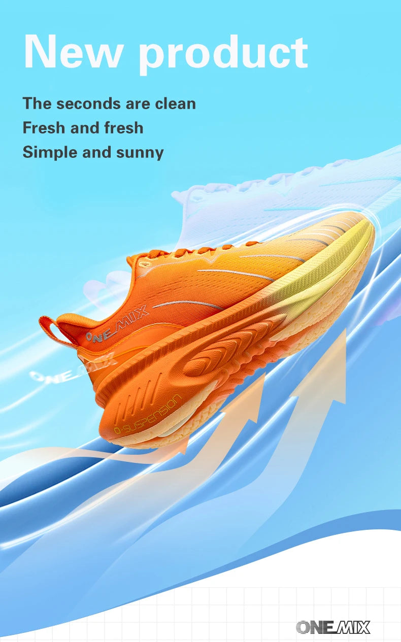 Zapatillas de running ONEMIX New Cushioning para hombre, aptas para corredores pesados, deportivas con cordones para mujer, antideslizantes, de exterior, deportivas para hombre