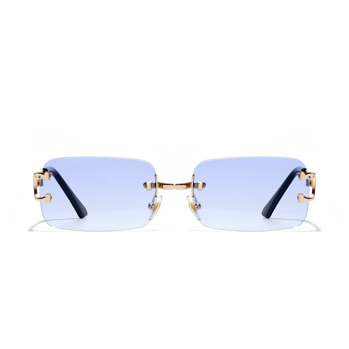 Ruiao 2026 rimless sunglasses UV400 fashion square metal glasses for men women designer man's brand sun shades for outdoor
