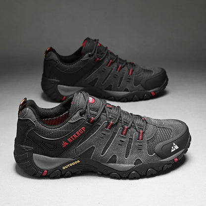 Męskie buty trekkingowe HIKEUP z zamszowej skóry – odporne na zużycie buty outdoorowe do trekkingu, chodzenia, polowania i zastosowań taktycznych