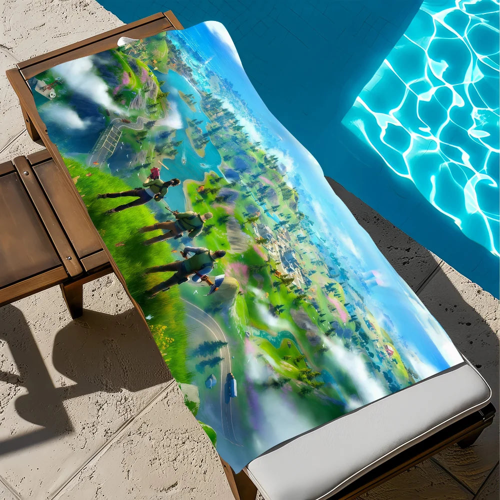 Hauska F-Fortnite-pelitaidepyyhe, pehmeä rantapyyhe, uintiretki, uima-allas, kylpypyyhe, kuntosali, spa, sisustus, lahja, loma