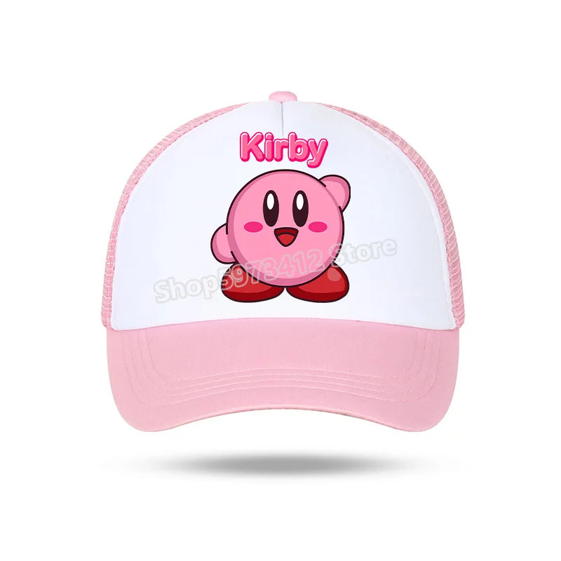 Kirby Summer Baseball Polyester Hats Universal Casual Cap Truck Driver Cartoon Peripheral Items Adult Adjustable Children Action