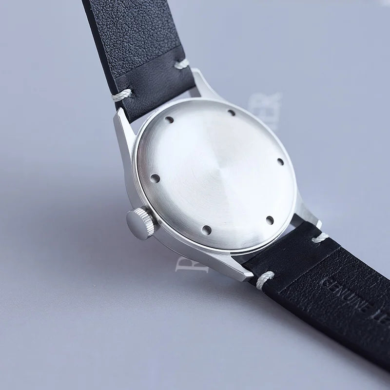 Milifortic Jumping Hour Auto R077 Vintage Small Seconds ST17 Movement Jump Hour Salmon Dial Men Watches