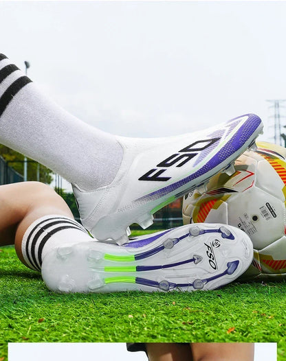 New Men's Football Boots, Non-Slip Boys' Soccer Shoes, Grass Cleats, High-Quality Match Sneakers, Hot-Selling Outdoor High-Top Light Boots