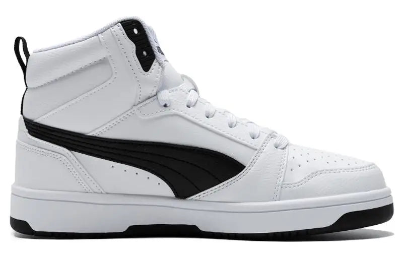 Puma Rebound V6, baskets confortables, polyvalentes, durables et légères, mi-hautes, noires et blanches, 392326-02