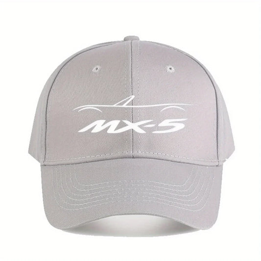 MX5 NA Baseball Cap for Men & Women - Stylish Black Polyester Hat with White Logo, Durable Outdoor Fishing & Casual Wear Cap