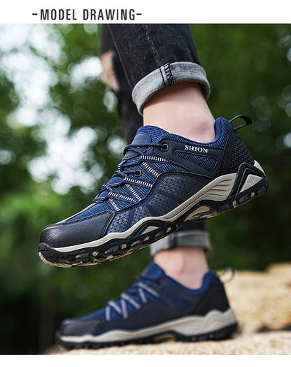 Scarpe da trekking da uomo Brand in mesh traspirante, scarpe da viaggio outdoor impermeabili per caccia e pesca, scarpe sportive da montagna, fuoristrada e riding