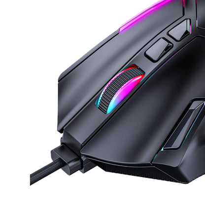 Ratón gaming RGB con cable 12800DPI, 12 teclas, definición de macros, accesorios de repuesto para ordenador, funcionamiento fotoeléctrico