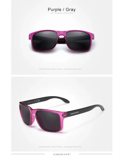 KINGSEVEN Rectangle Retro TR90 Polarized Sunglasses Women Men Cycling UV400 Climbing Glasses Anti-glare Outdoor Sports Eyewear