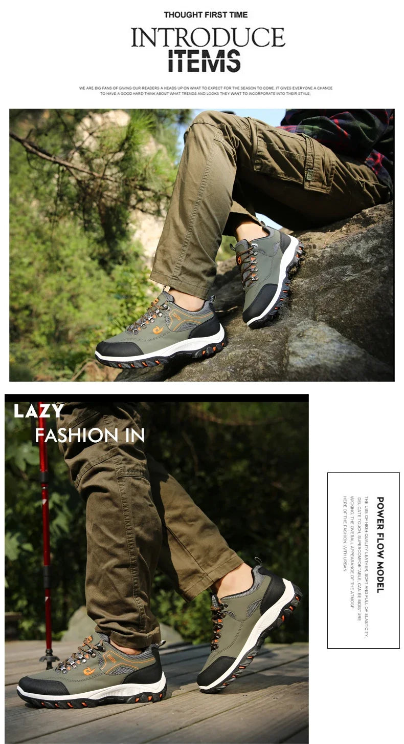 Men's EVA Hiking Shoes Waterproof Anti-Slip Leather Outdoor Sports Shoes for Camping Running Jogging 2025 New
