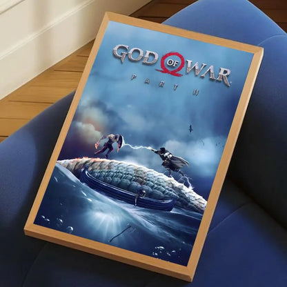 Game G-God of War Painting Calligraphy Canvas Poster Crease-Free Waterproof & Durable Wall Decor for All Spaces