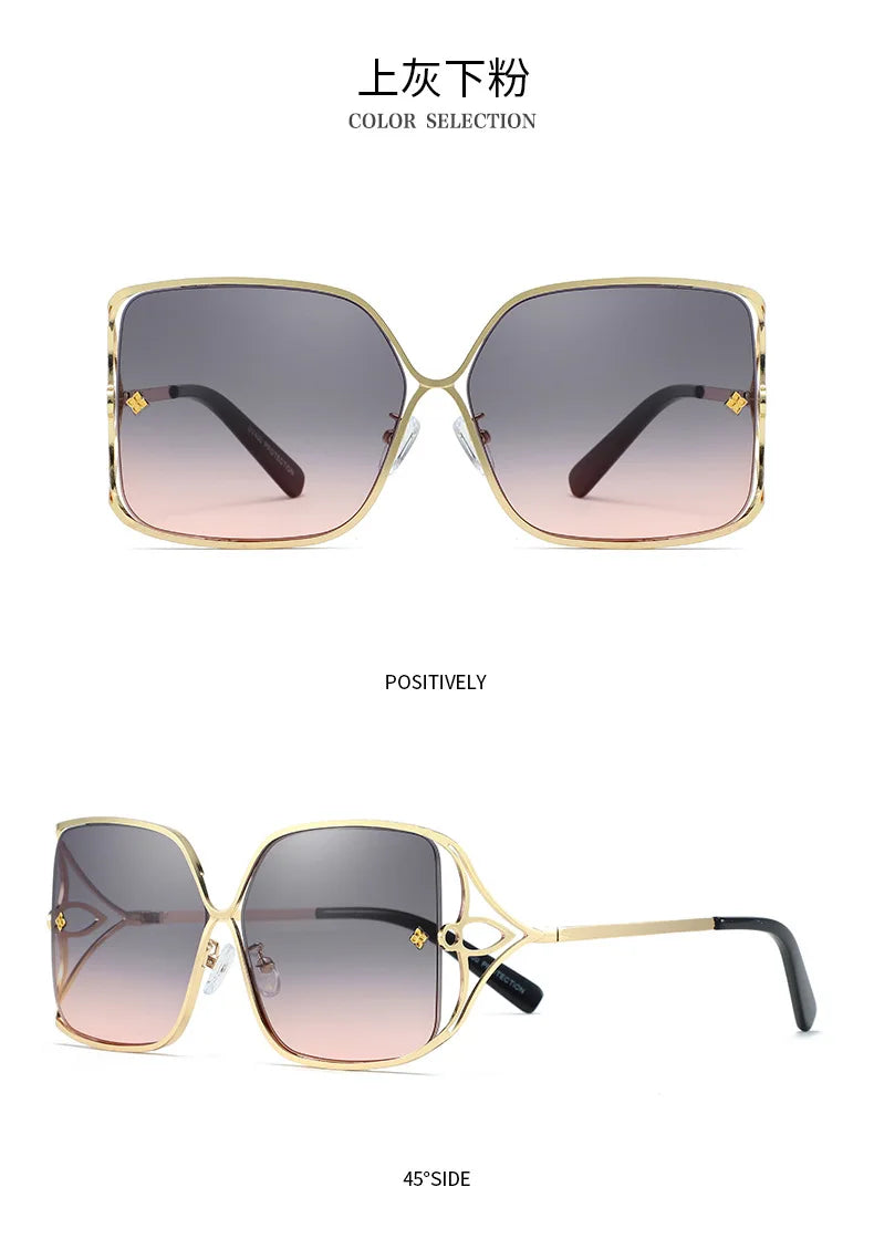 Fashion Oversized Sunglasses Women Big Frame Popular Luxury Brand Designer Shades Sun Glasses Oculos De Sol Feminino Gafas