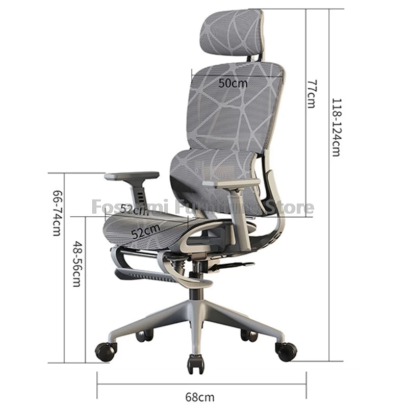 Silla de oficina ergonómica para ordenador con malla transpirable, reposabrazos, soporte lumbar ajustable, reposacabezas y diseño para escritorio, hogar y gaming