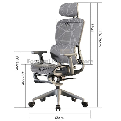 Silla de oficina ergonómica para ordenador con malla transpirable, reposabrazos, soporte lumbar ajustable, reposacabezas y diseño para escritorio, hogar y gaming
