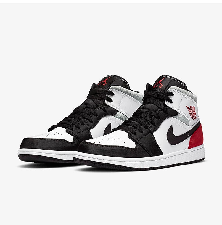 Γνήσια ανδρικά αθλητικά παπούτσια μπάσκετ Nike Air Jordan 1 AJ1 με μεσαίο ύψος και αντικραδασμική προστασία 852542-100