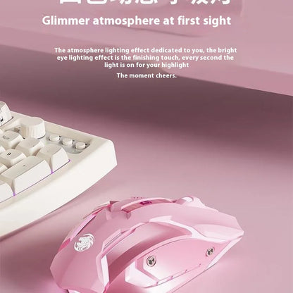 Frontline Wired Gaming Pink Mouse Silent Mechanical Esports Wireless Female Office Bluetooth Computer High Appearance Cute Girl