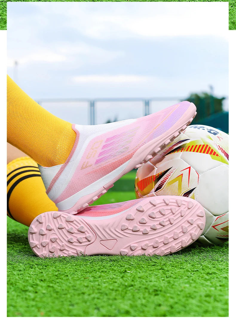 Men Soccer Shoes Training Football Boots Indoor Sneakers TF Long Spikes Match Futsal Ultralight Breathable Cleats Drop Shipping