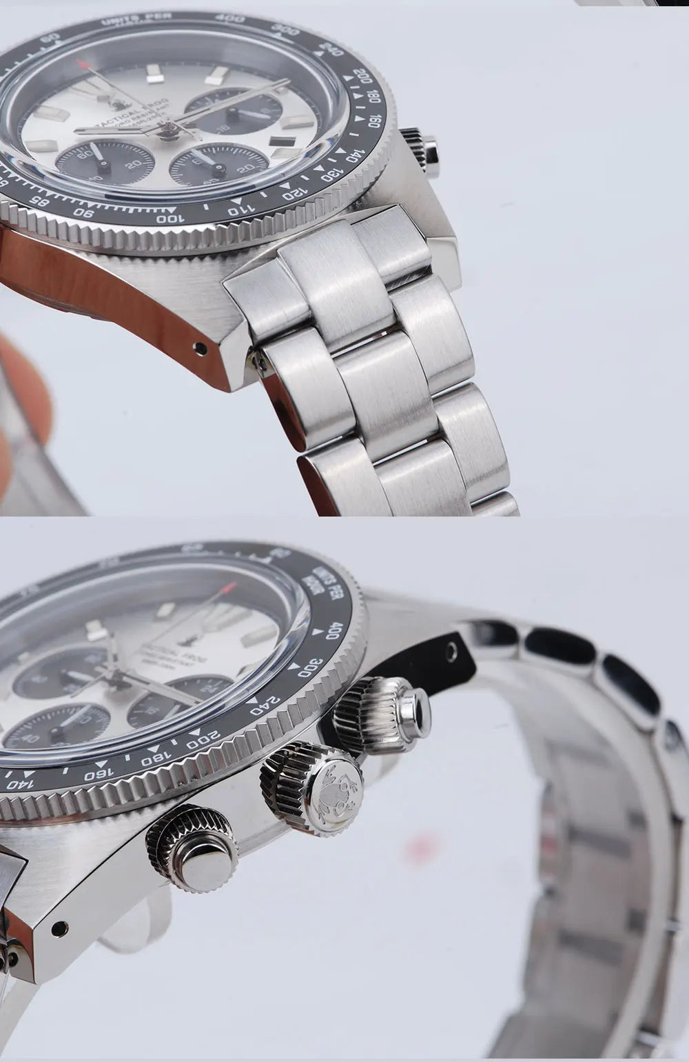 Tactical Frog Men's Business Diving Watch VS75B Quartz Chronograph 316L Steel Sapphire 200M Waterproof C3 Luminous Men's Watch