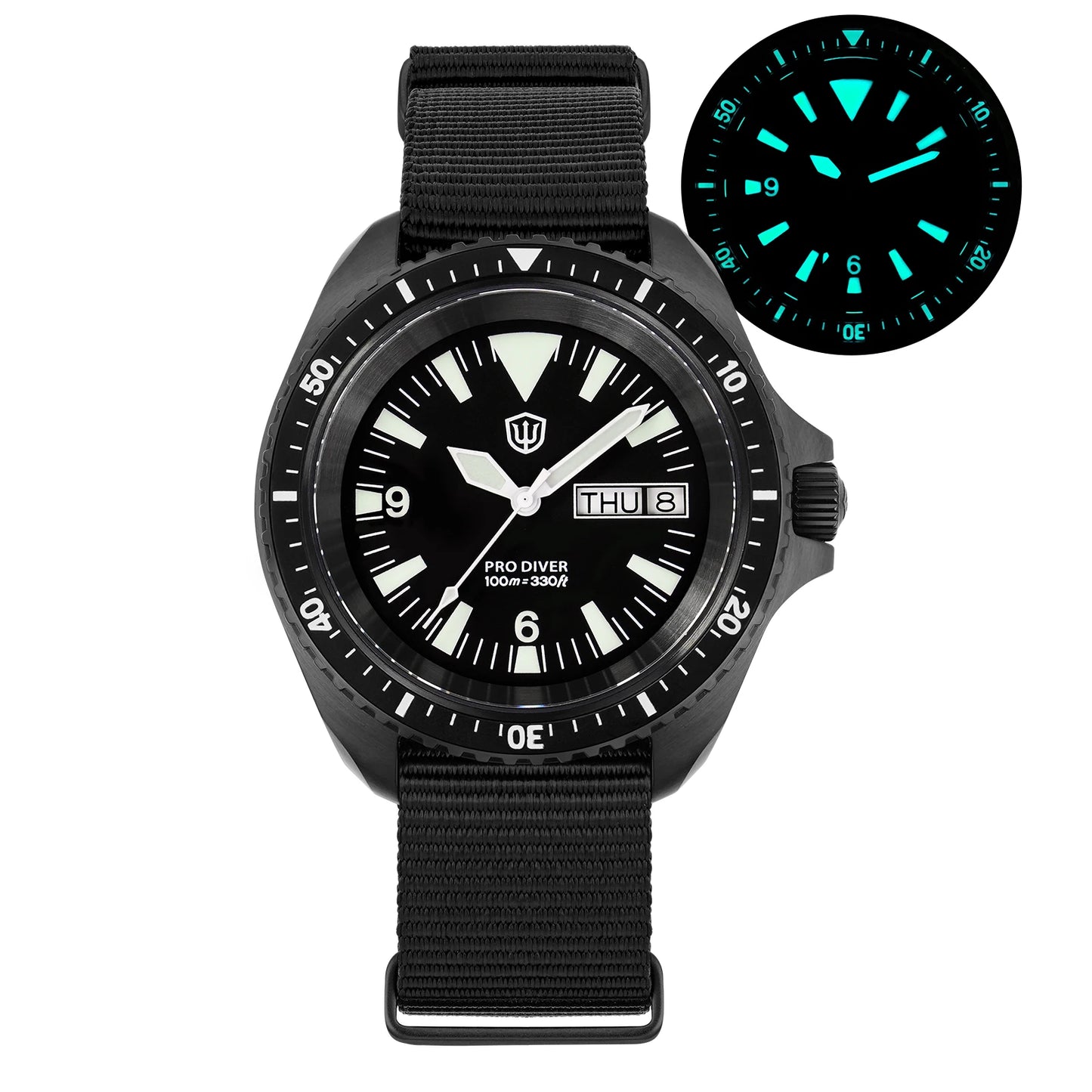 Reloj de lujo Watchdives WD1980 V3 con movimiento de cuarzo VH31 de segundero fluido, cristal de zafiro con revestimiento AR, resistencia al agua 10Bar, reloj para hombre