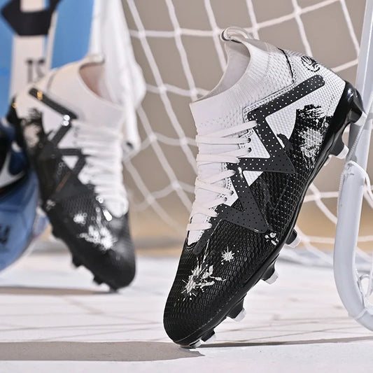 Chuteiras de Futebol para Homem — Calçado Desportivo Profissional, Chuteiras Masculinas de Pitões Longos FG para Exterior, Calçado de Treino Antiderrapante