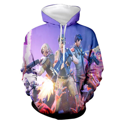 Children's Fortnite 2024 Sweatshirt, 3D Digital Printed Hoodie, Men's and Women's Pullover Jacket, Long Sleeve Children's Gift