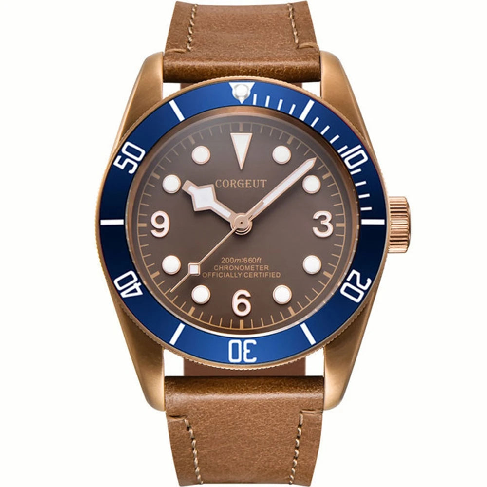 Luxury NH35A Corgeut 41mm Automatic Men's Watch PVD Case Sapphire Military Male 10BAR wim Watches Luminous Mechanical Wristwatches