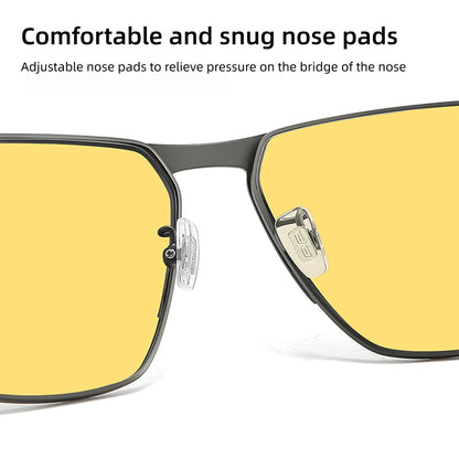 CAPONI Top Quality Night Vision Sunglasses For Men Women Carbon Fiber Frame Square Glasses UV400 lenses Goggles BSYS28964