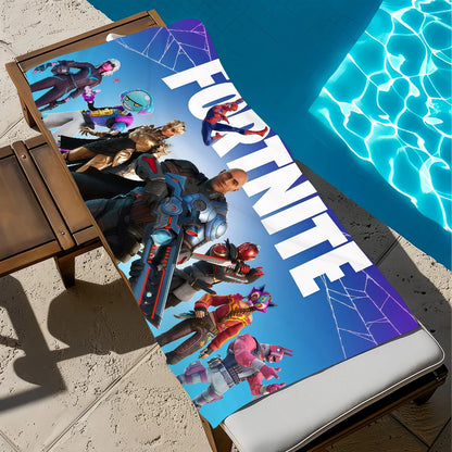 Hauska F-Fortnite-pelitaidepyyhe, pehmeä rantapyyhe, uintiretki, uima-allas, kylpypyyhe, kuntosali, spa, sisustus, lahja, loma